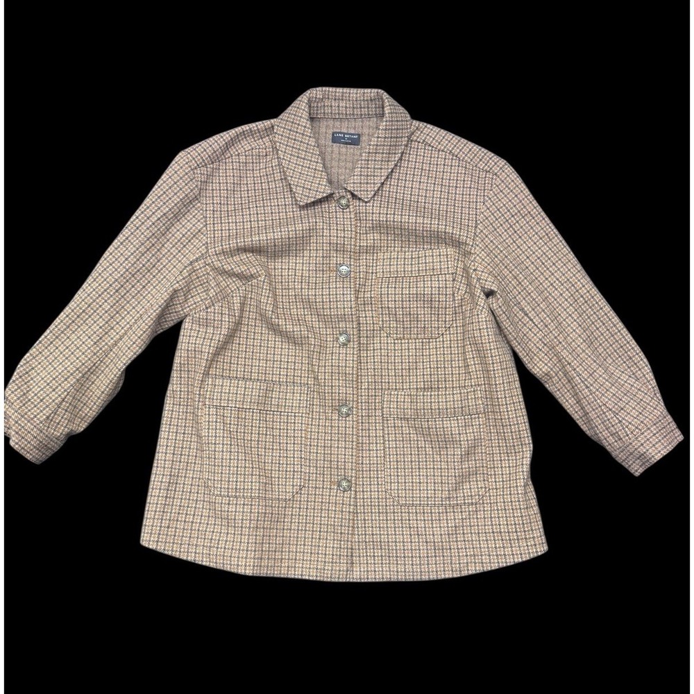Lane Bryant Size 14 Heavy Shacket Plaid Button Front Jacket Soft Overshirt